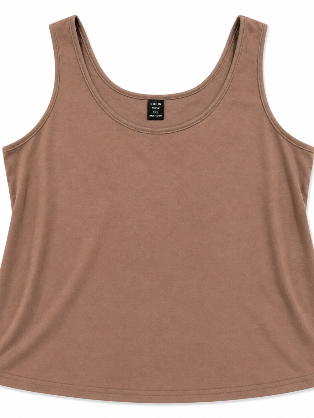 SHEIN Brown Scoop Neck Tank Top